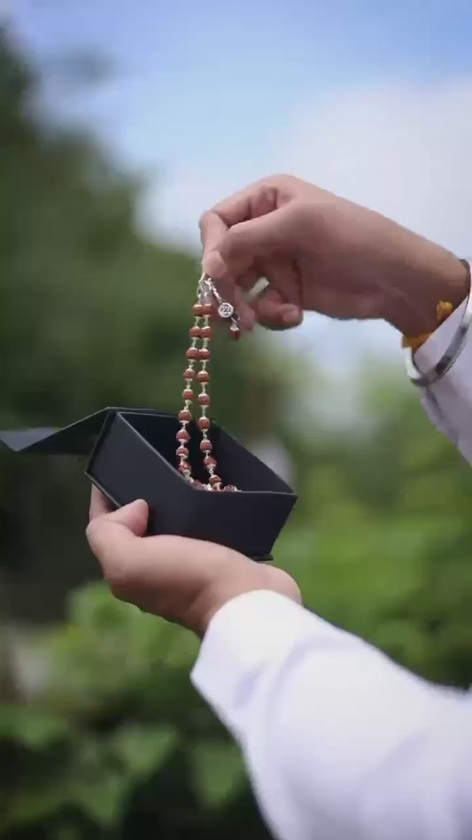 Trishul Damru Rudraksha Pendant with Orignal Rudraksha Mala